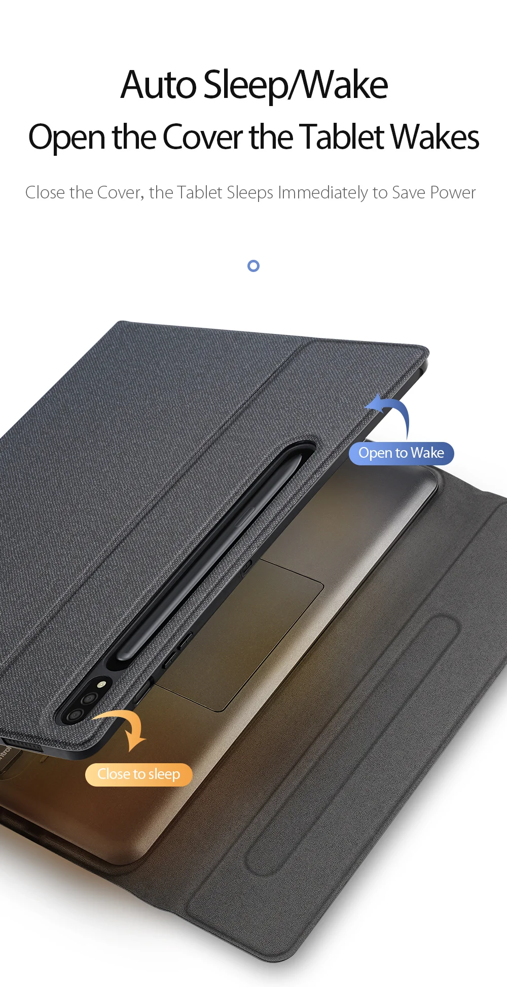 DUX DUCIS Magnet Connection Bluetooth-compatible Keyboard Leather Tablet Stand Case Protector Shell for Samsung Galaxy Tab S7 FE / Tab S7+ / Tab S8+-Cellmalls