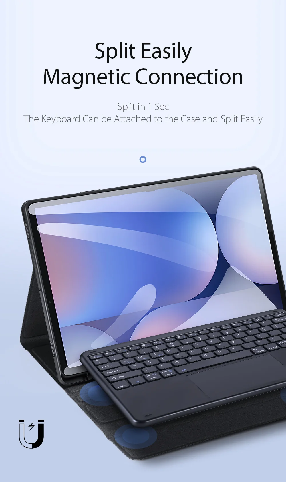 DUX DUCIS Leather Case for Samsung Galaxy Tab S10 Ultra / S9 Ultra / S8 Ultra Bluetooth-Compatible Keyboard + Tablet Cover-Cellmalls