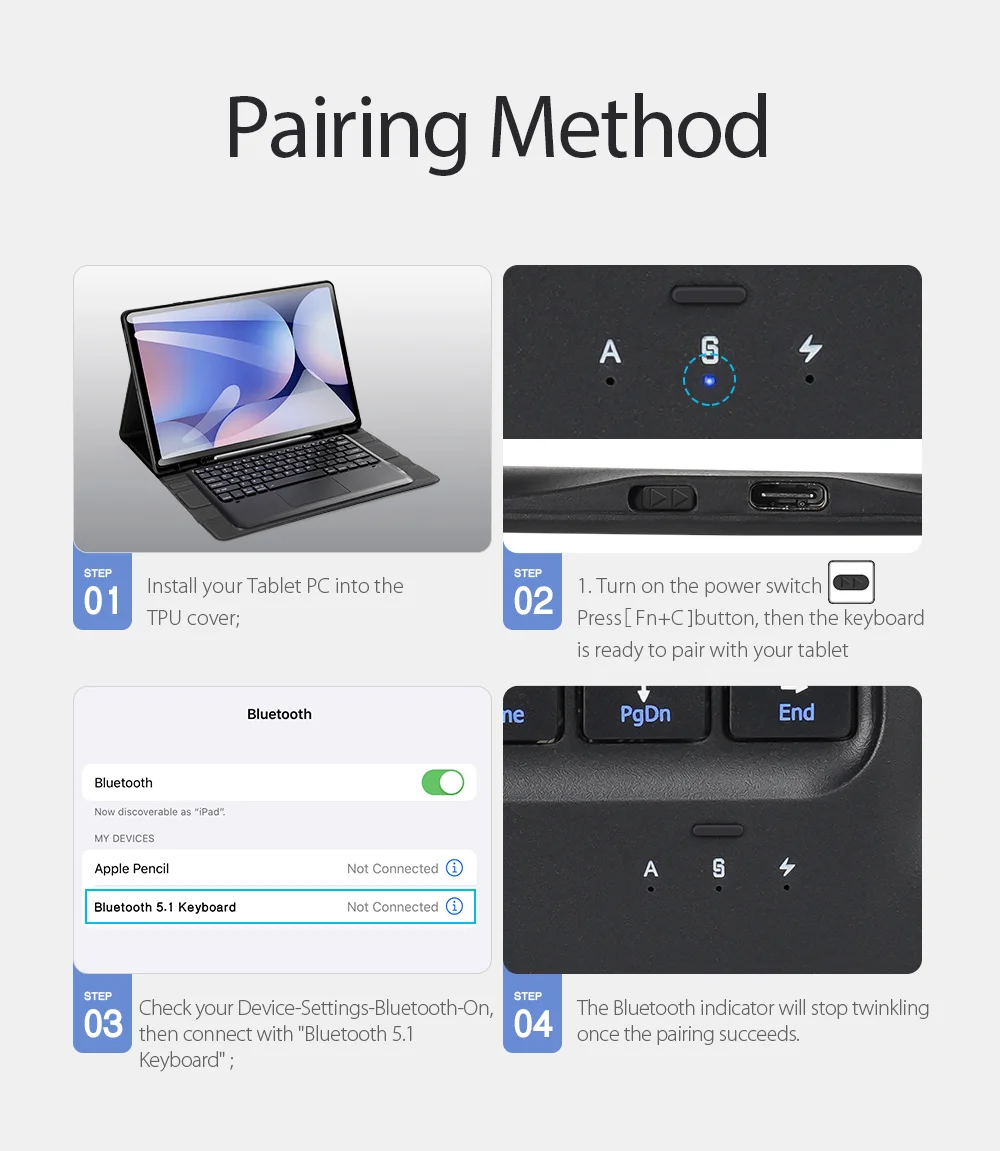 DUX DUCIS For Samsung Galaxy Tab S8 Ultra Keyboard Case Protective Cover Tablet Case Detachable Wireless Bluetooth-compatible Keyboard with Touchpad-Cellmalls