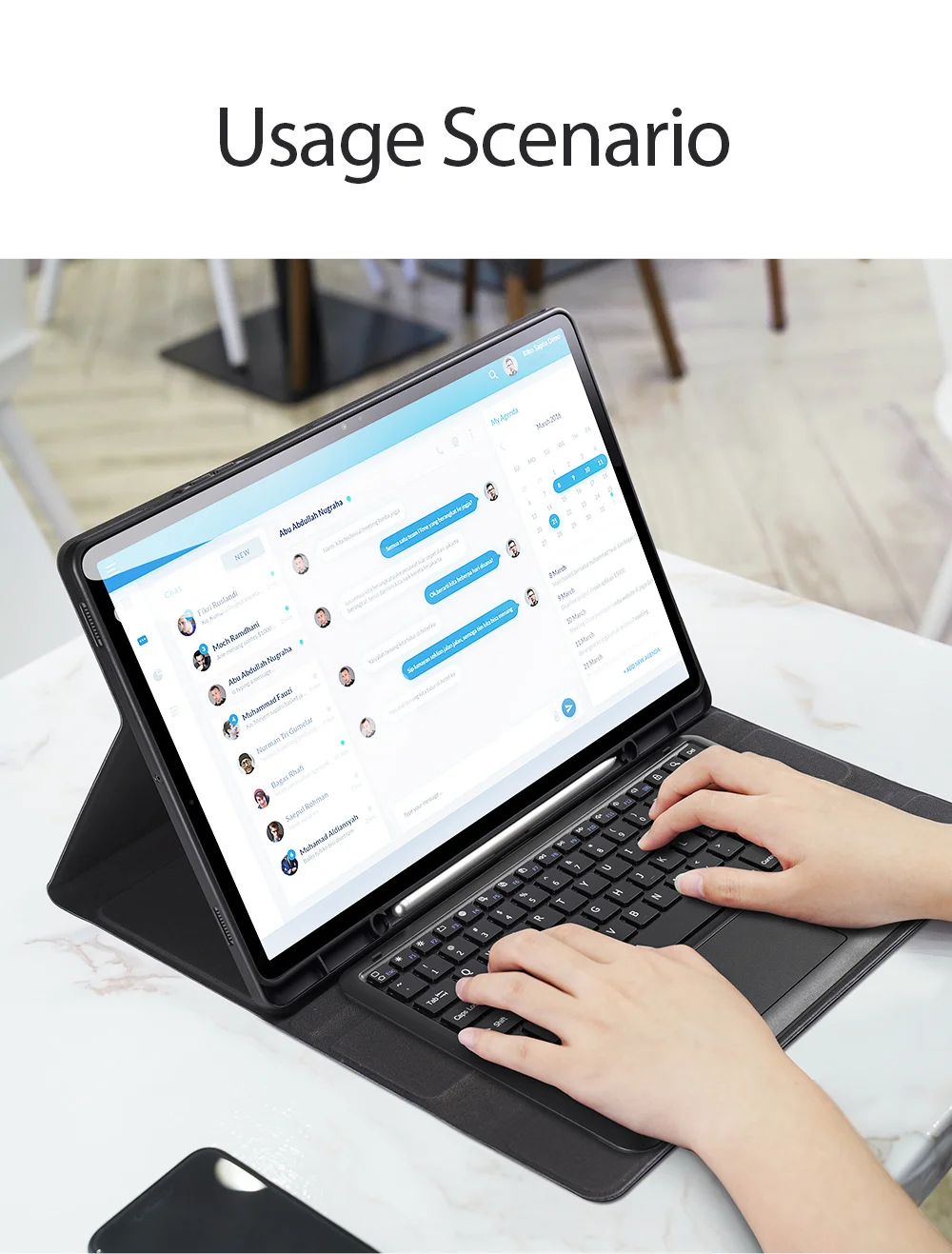 DUX DUCIS For Samsung Galaxy Tab S8 Ultra Keyboard Case Protective Cover Tablet Case Detachable Wireless Bluetooth-compatible Keyboard with Touchpad-Cellmalls