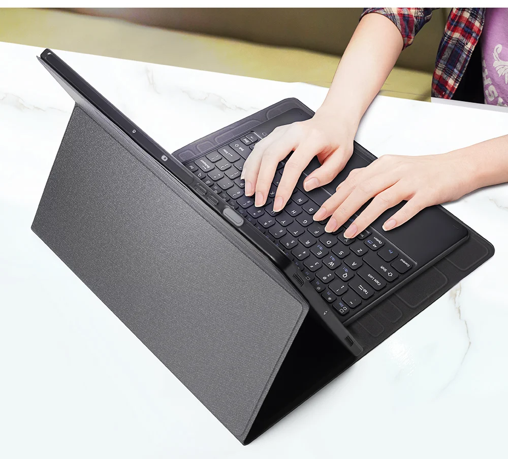 DUX DUCIS For Samsung Galaxy Tab S9 Ultra PU Leather Case Stand Tablet Cover with Touchpad Detachable Keyboard-Cellmalls