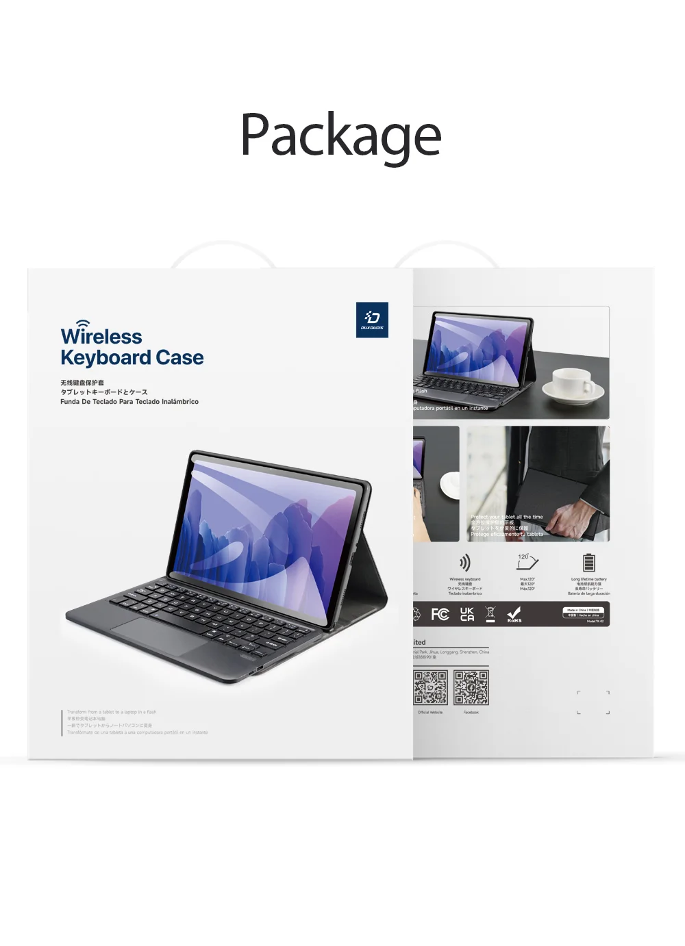 DUX DUCIS For Samsung Galaxy Tab S9 Ultra PU Leather Case Stand Tablet Cover with Touchpad Detachable Keyboard-Cellmalls