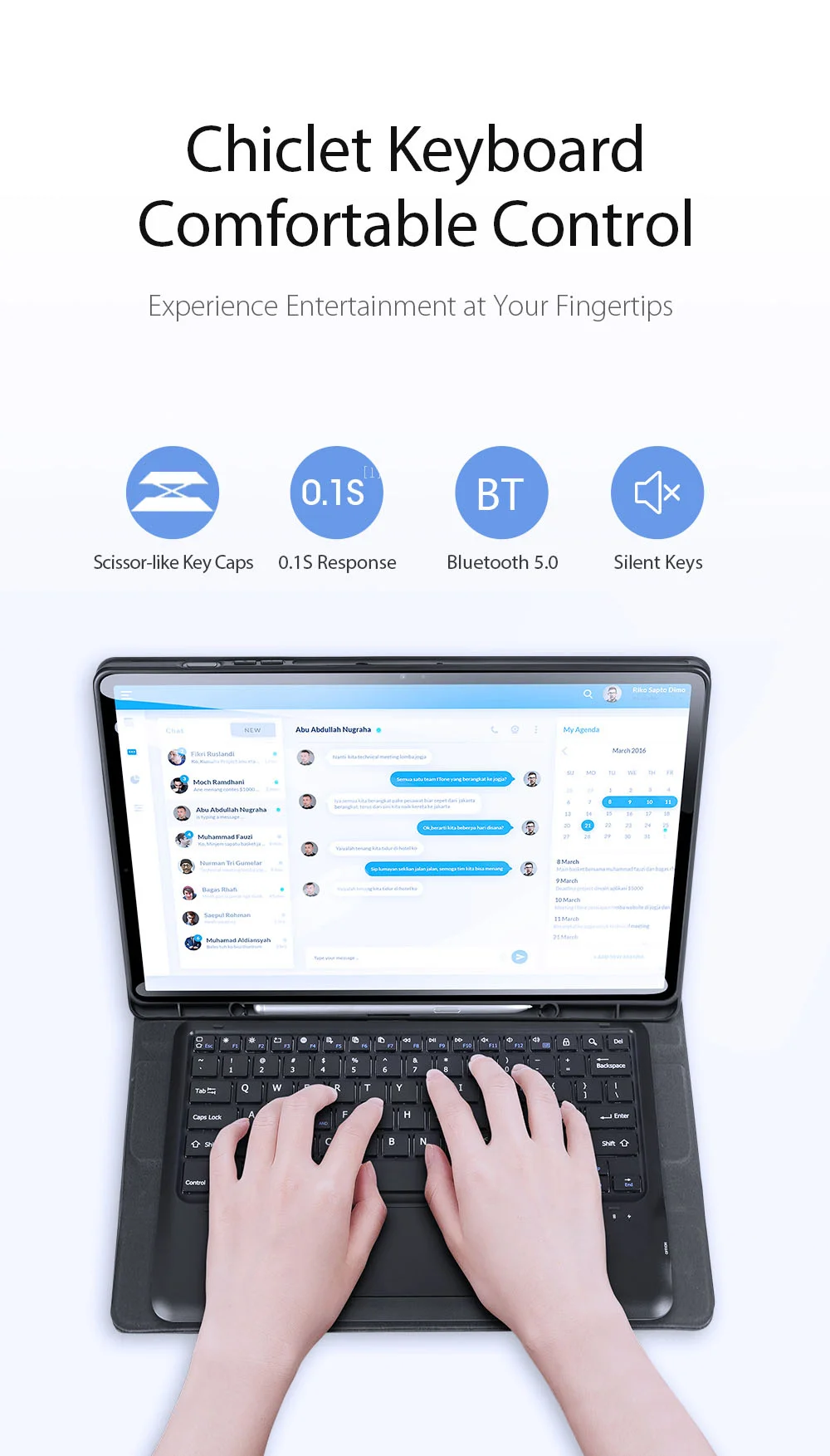 DUX DUCIS For Samsung Galaxy Tab S8 Ultra Keyboard Case Protective Cover Tablet Case Detachable Wireless Bluetooth-compatible Keyboard with Touchpad-Cellmalls