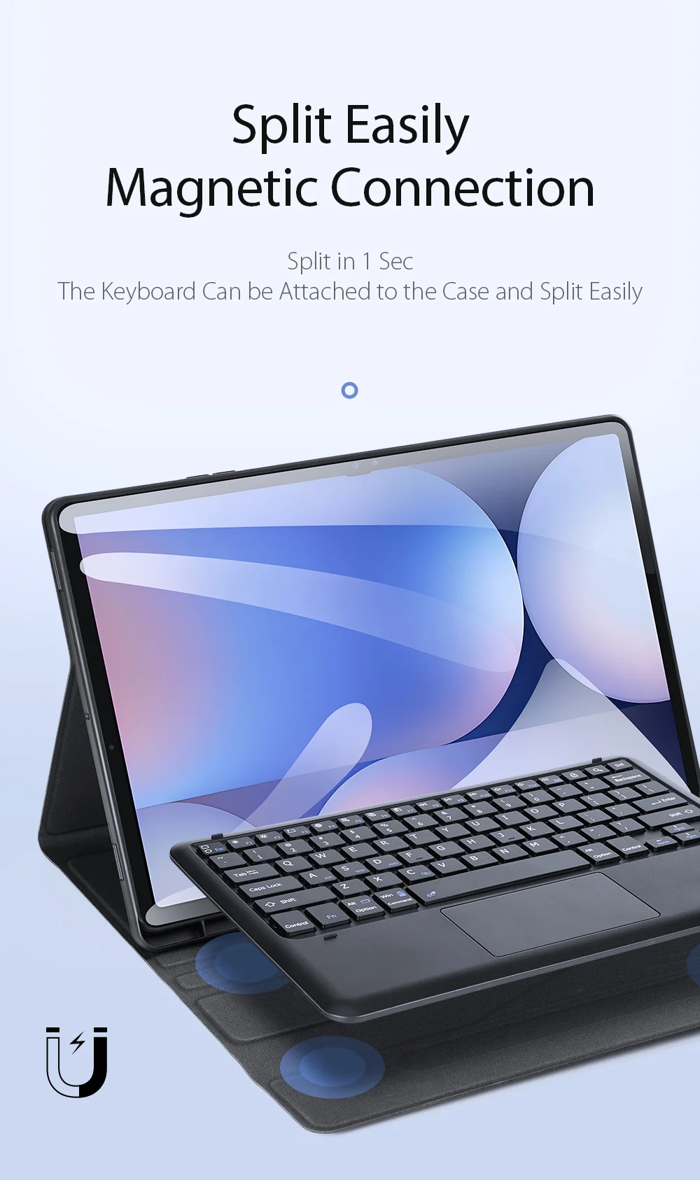 DUX DUCIS For Samsung Galaxy Tab S8 Ultra Keyboard Case Protective Cover Tablet Case Detachable Wireless Bluetooth-compatible Keyboard with Touchpad-Cellmalls