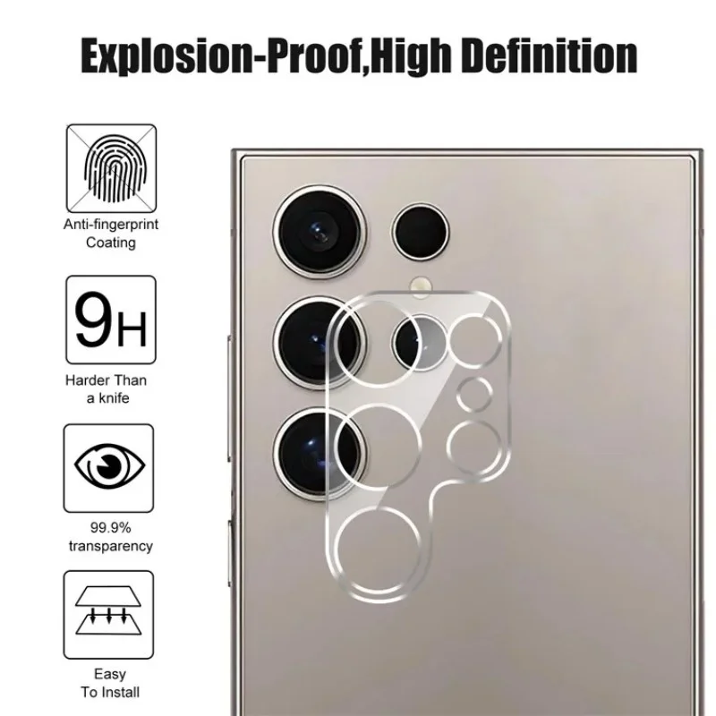 For Samsung Galaxy S23 Ultra Camera Lens Protector WANLONFENG Full Coverage HD Clear Lens Film with Cleaning Cloth - Transparent-Cellmalls