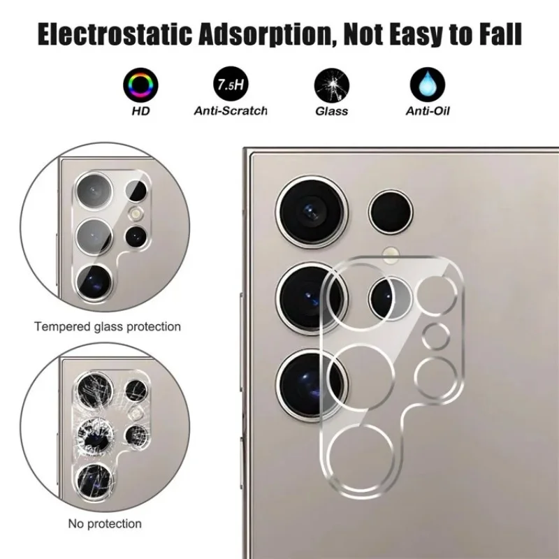 For Samsung Galaxy S23 Ultra Camera Lens Protector WANLONFENG Full Coverage HD Clear Lens Film with Cleaning Cloth - Transparent-Cellmalls