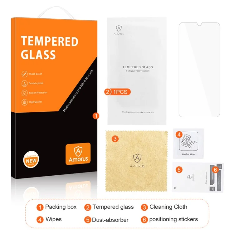 AMORUS For Huawei Enjoy 70 4G / nova Y72 4G High Aluminum-silicon Glass Screen Protector Anti-explosion-Cellmalls