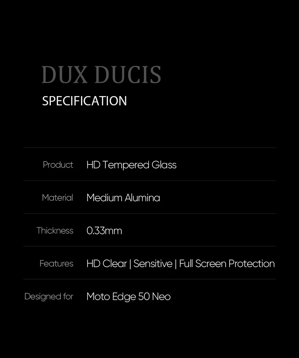 DUX DUCIS For Motorola Edge 50 Neo 5G Screen Protector Hot Bending Side Glue Film-Cellmalls