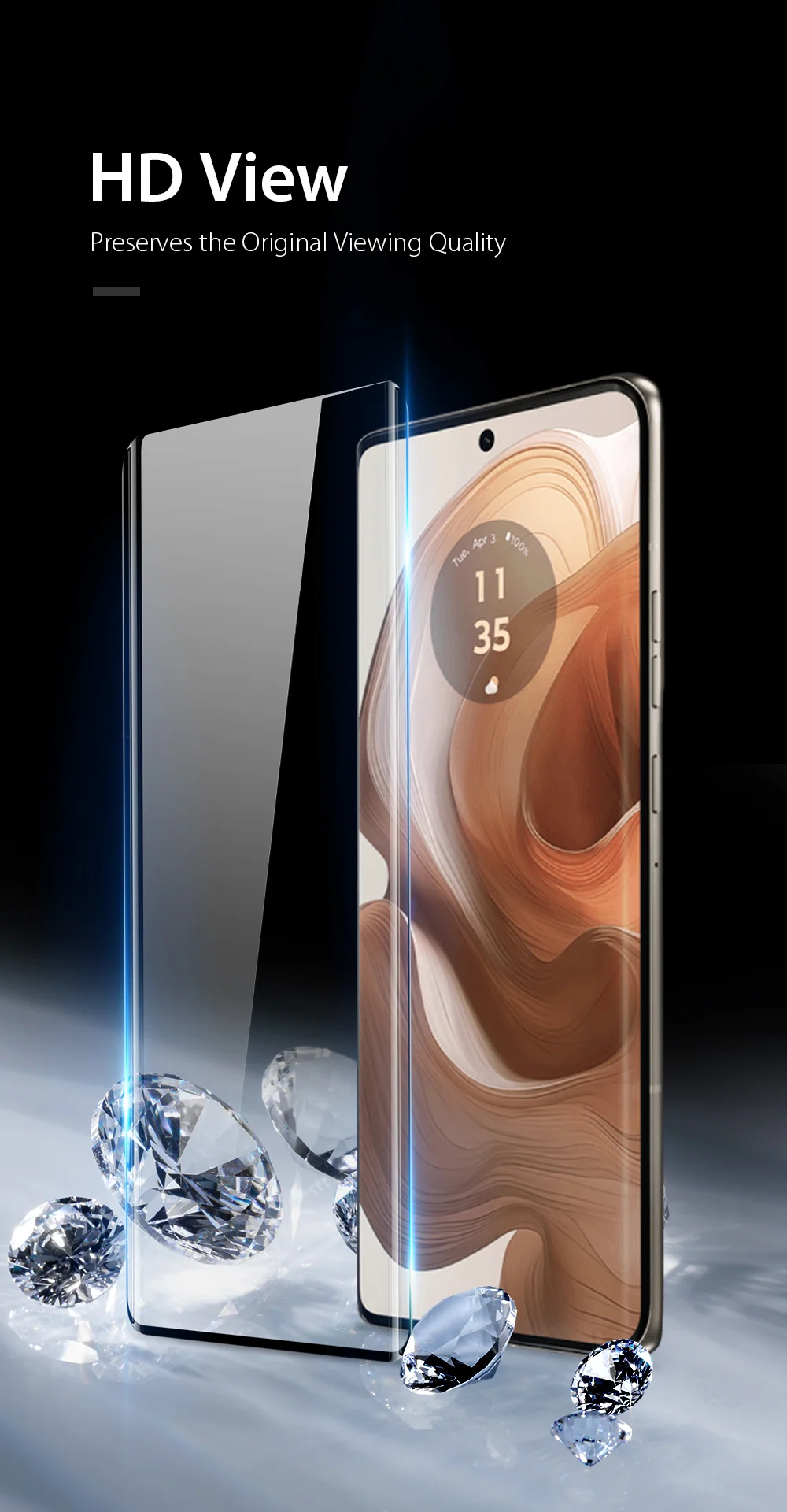 DUX DUCIS For Motorola Edge 50 Ultra 5G / Moto X50 Ultra 5G Screen Protector Side Glue Hot Bending 3D Curved 9H Clear Tempered Glass Film-Cellmalls