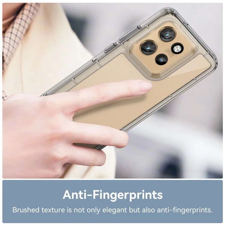 WANLONFENG MF Series for Motorola Edge 50 Neo 5G Case TPU+Acrylic Clear Phone Cover with Tempered Glass Film-Cellmalls