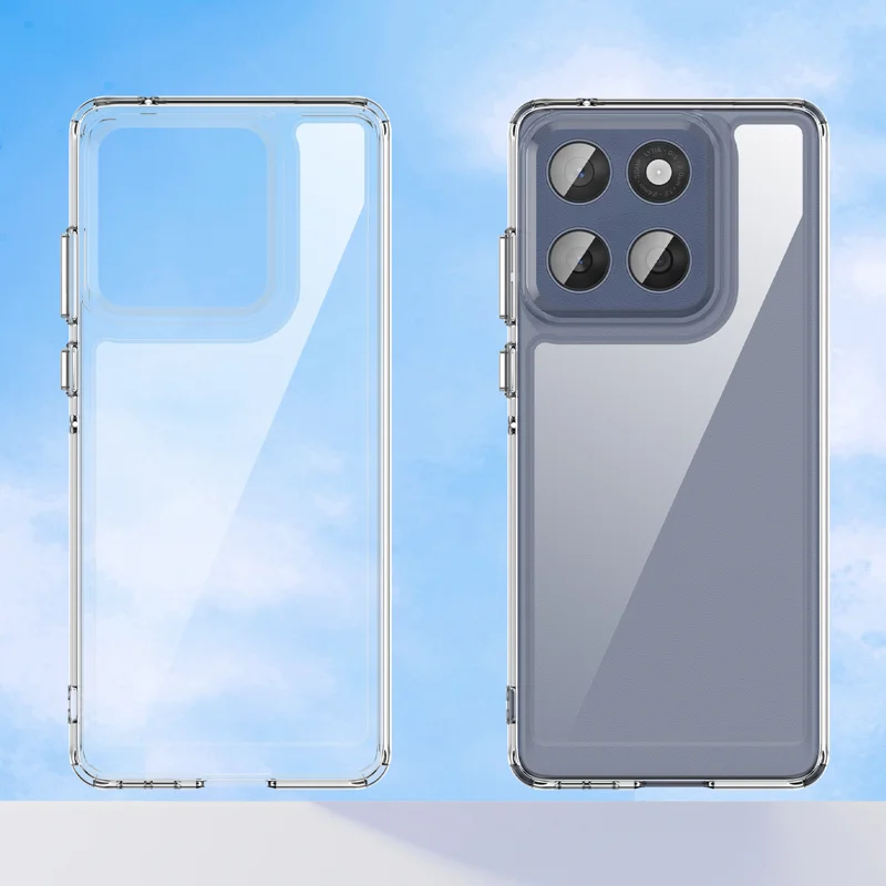 For Motorola Edge 60 Fusion 5G Case WANLONFENG MF Series TPU Acrylic Clear Phone Cover with Tempered Glass-Cellmalls