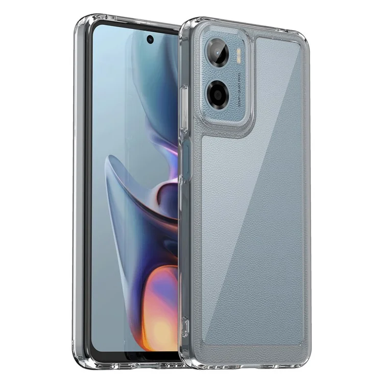 WANLONFENG MF Series for Motorola Moto G05 4G Case TPU Acrylic Clear Phone Cover with Tempered Glass Film-Cellmalls