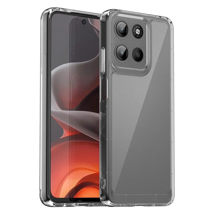 WANLONFENG MF Series for Motorola Moto G15 4G Case TPU Acrylic Clear Phone Cover with Tempered Glass Film-Cellmalls