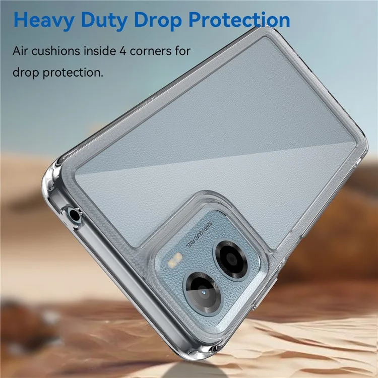 WANLONFENG MF Series for Motorola Moto G05 4G Case TPU Acrylic Clear Phone Cover with Tempered Glass Film-Cellmalls