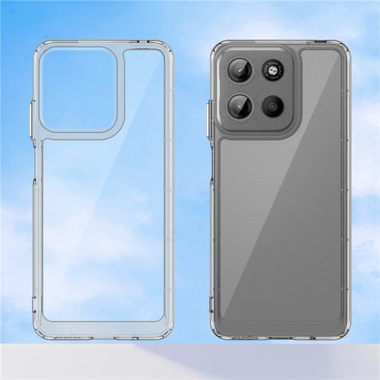 WANLONFENG MF Series for Motorola Moto G15 4G Case TPU Acrylic Clear Phone Cover with Tempered Glass Film-Cellmalls