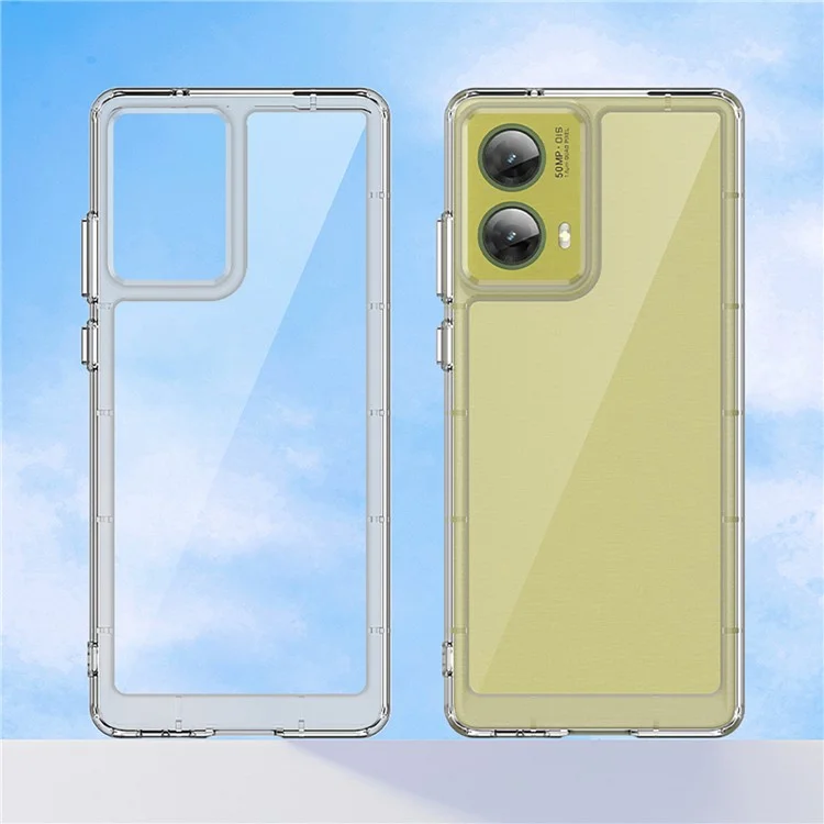 WANLONFENG MF Series for Motorola Moto G85 5G / S50 Neo 5G Case TPU+Acrylic Clear Phone Cover with Tempered Glass Film-Cellmalls