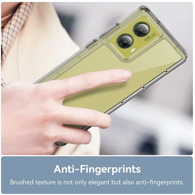 WANLONFENG MF Series for Motorola Moto G85 5G / S50 Neo 5G Case TPU+Acrylic Clear Phone Cover with Tempered Glass Film-Cellmalls