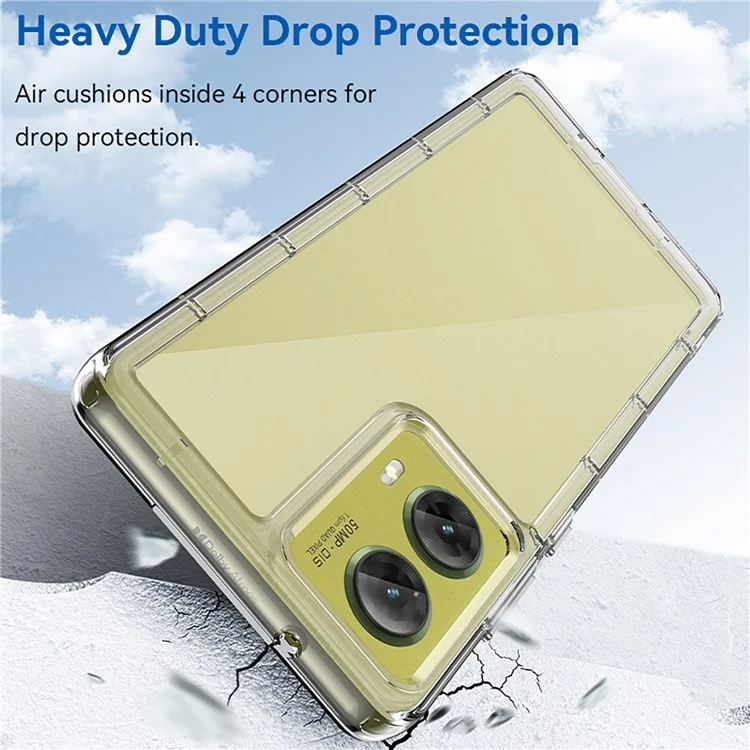 WANLONFENG MF Series for Motorola Moto G85 5G / S50 Neo 5G Case TPU+Acrylic Clear Phone Cover with Tempered Glass Film-Cellmalls