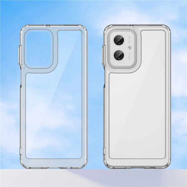 WANLONFENG MF Series for Motorola Moto G55 5G Case TPU+Acrylic Clear Phone Cover with Tempered Glass Film-Cellmalls