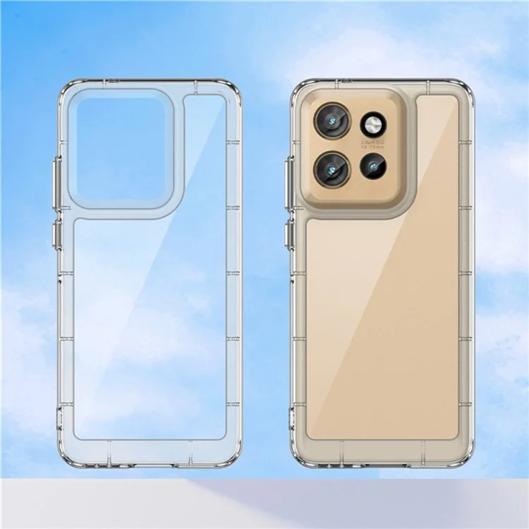 WANLONFENG MF2 Series For Motorola Edge 50 Neo 5G Case TPU Acrylic Clear Phone Cover with 2Pcs Tempered Glass Film-Cellmalls