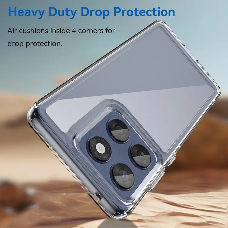 For Motorola Edge 60 5G Clear Phone Case WANLONFENG MF2 Series Back Cover with 2Pcs Tempered Glass-Cellmalls