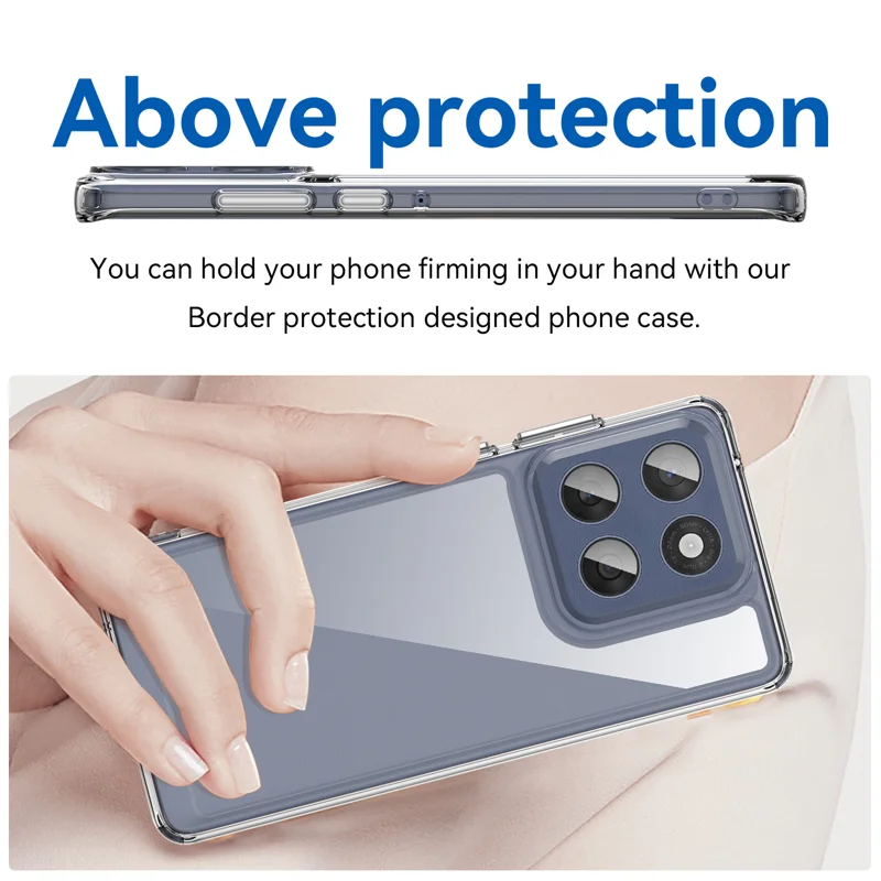 For Motorola Edge 60 5G Clear Phone Case WANLONFENG MF2 Series Back Cover with 2Pcs Tempered Glass-Cellmalls