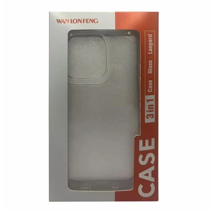 For Motorola Edge 50 Pro 5G Clear Phone Case WANLONFENG MF2 Series TPU Acrylic Cover with 2Pcs Tempered Glass - Transparent-Cellmalls