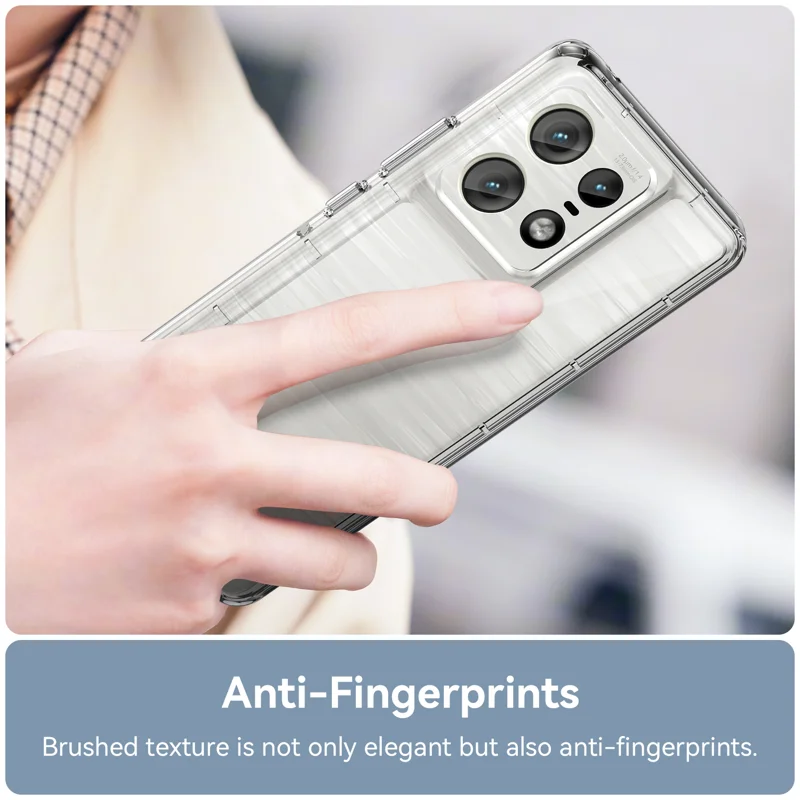 For Motorola Edge 50 Pro 5G Clear Phone Case WANLONFENG MF2 Series TPU Acrylic Cover with 2Pcs Tempered Glass - Transparent-Cellmalls