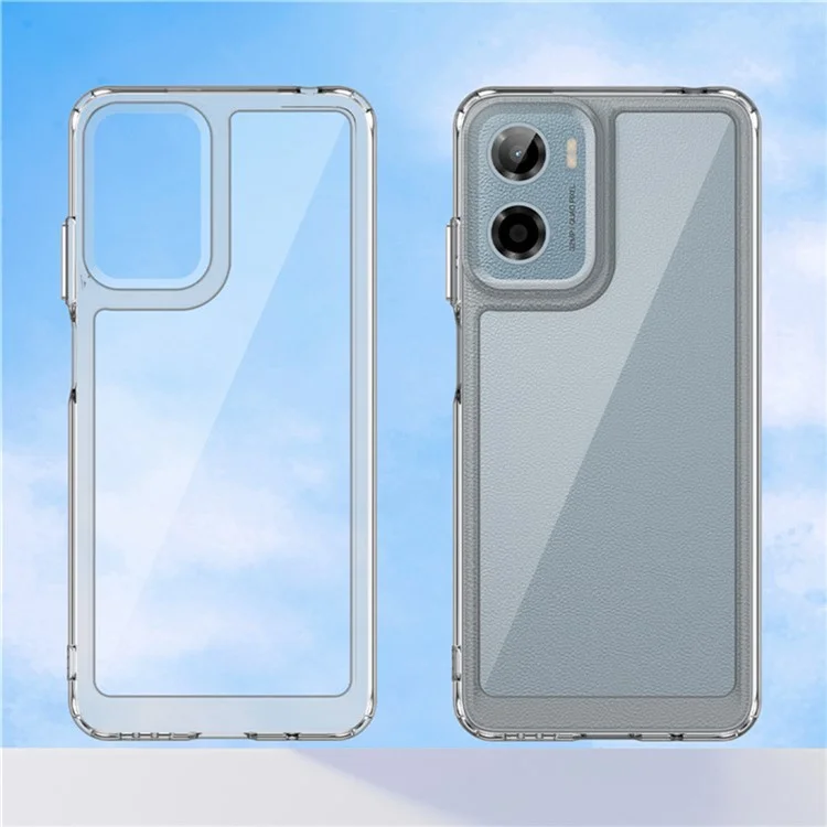 WANLONFENG MF2 Series For Motorola Moto G05 4G Case TPU Acrylic Clear Phone Cover with 2Pcs Tempered Glass Film-Cellmalls