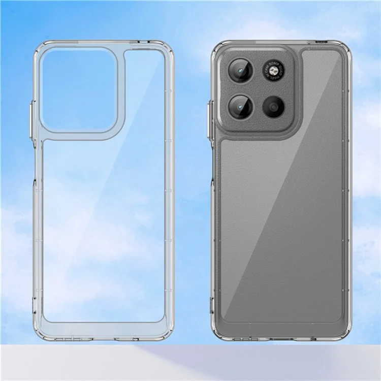 WANLONFENG MF2 Series For Motorola Moto G15 4G Case TPU Acrylic Clear Phone Cover with 2Pcs Tempered Glass Film-Cellmalls