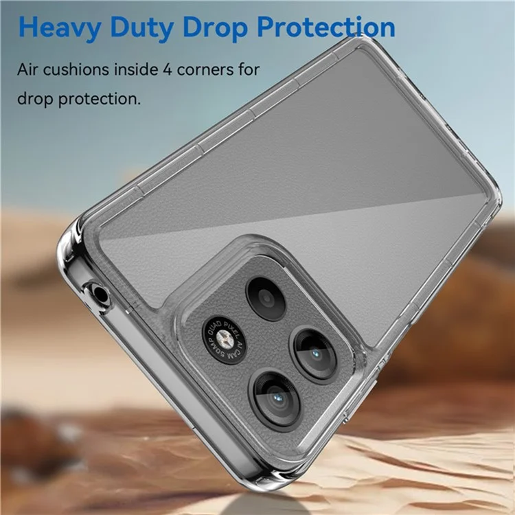 WANLONFENG MF2 Series For Motorola Moto G15 4G Case TPU Acrylic Clear Phone Cover with 2Pcs Tempered Glass Film-Cellmalls