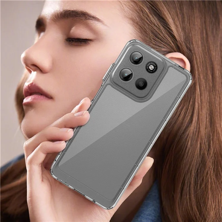 WANLONFENG MF2 Series For Motorola Moto G15 4G Case TPU Acrylic Clear Phone Cover with 2Pcs Tempered Glass Film-Cellmalls