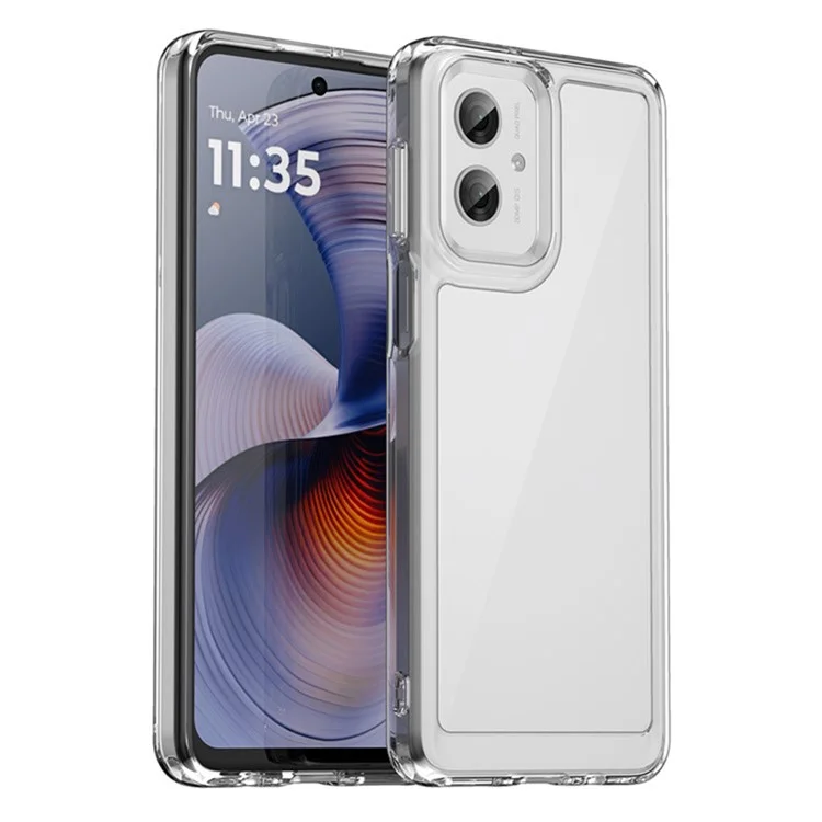 WANLONFENG MF2 Series For Motorola Moto G55 5G Case TPU Acrylic Clear Phone Cover with 2Pcs Tempered Glass Film-Cellmalls
