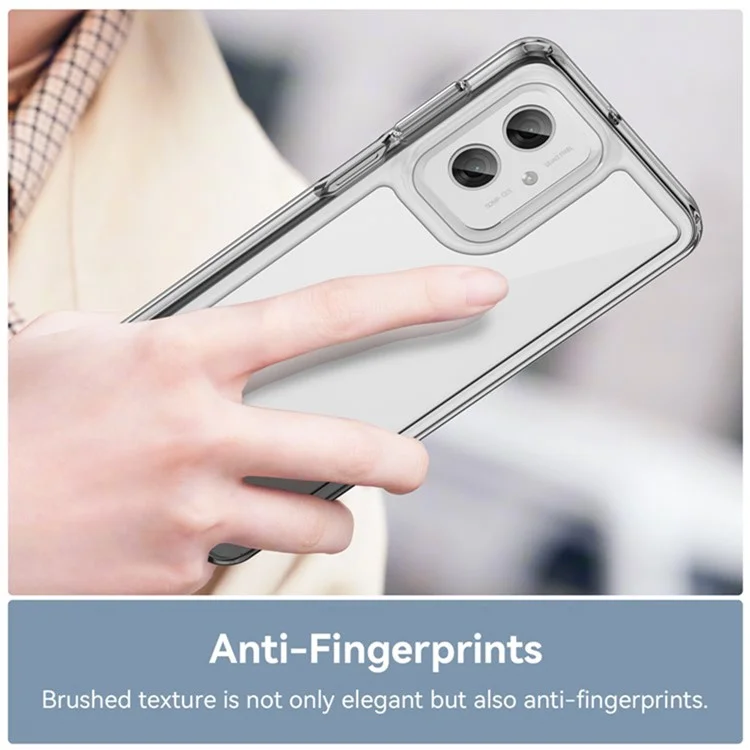 WANLONFENG MF2 Series For Motorola Moto G55 5G Case TPU Acrylic Clear Phone Cover with 2Pcs Tempered Glass Film-Cellmalls