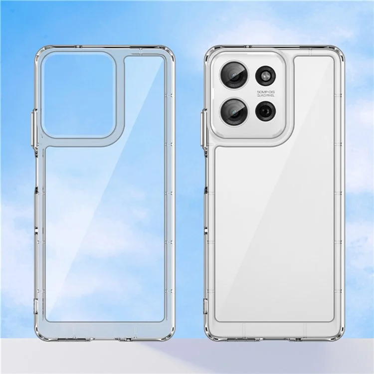 WANLONFENG MF2 Series For Motorola Moto G75 5G Case TPU Acrylic Clear Phone Cover with 2Pcs Tempered Glass Film-Cellmalls