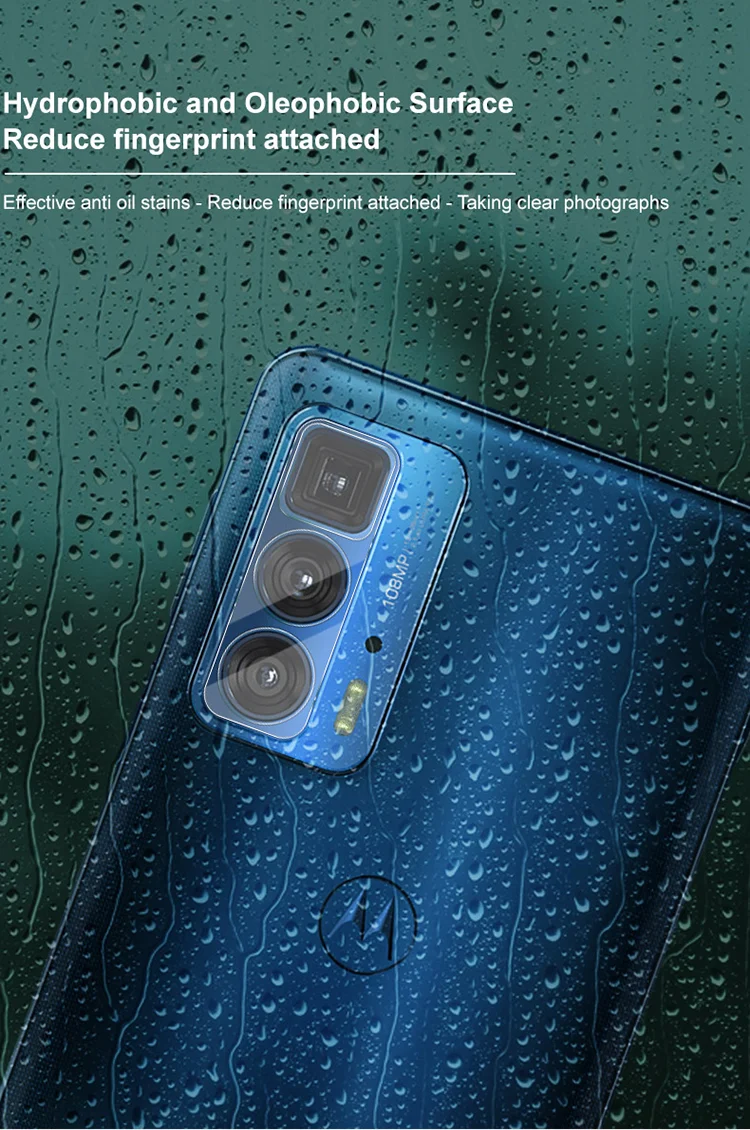 IMAK Anti-Scratch Full Coverage Tempered Glass Camera Lens Film + High Transparency Acrylic Lens Cap for Motorola Edge 20 Pro/Edge S Pro-Cellmalls