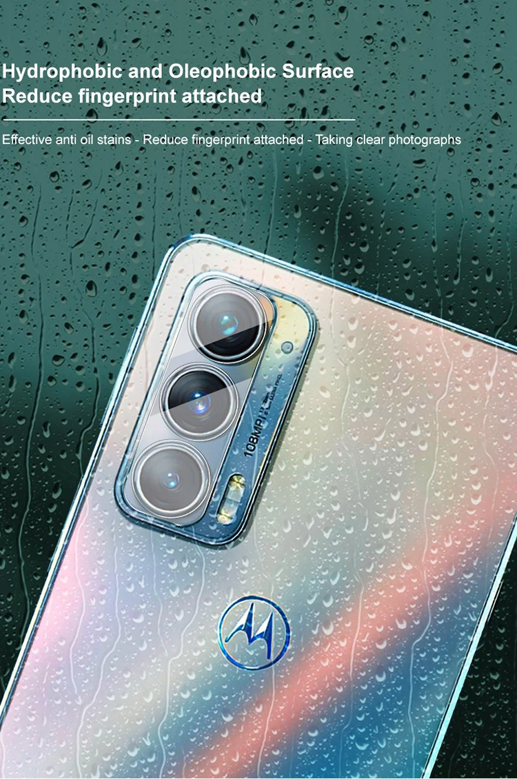 IMAK Wear-Resistant Tempered Glass Lens Film Covered with High Transparency Acrylic Lens Cap for Motorola Edge 20/Edge Lite Luxury Edition-Cellmalls