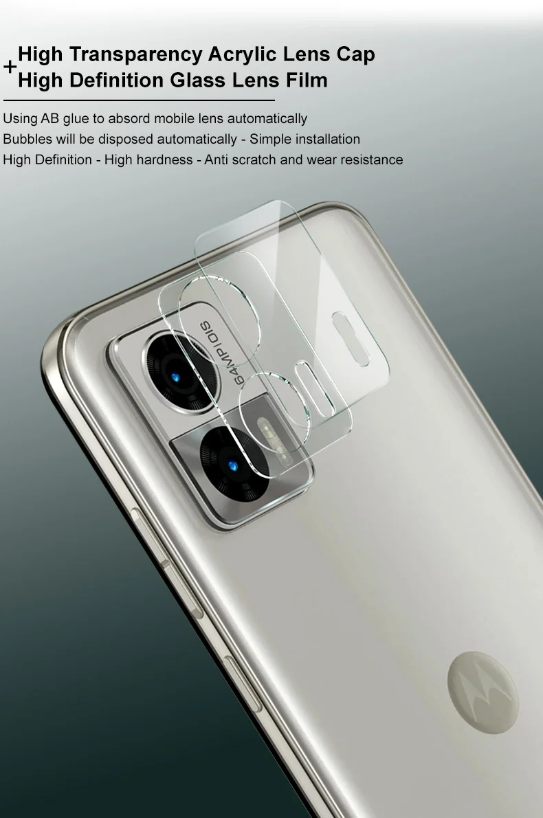 IMAK For Motorola Edge 30 Neo 5G Tempered Glass Lens Protection + Acrylic Lens Cap Full Cover Integrated Camera Lens Protector-Cellmalls