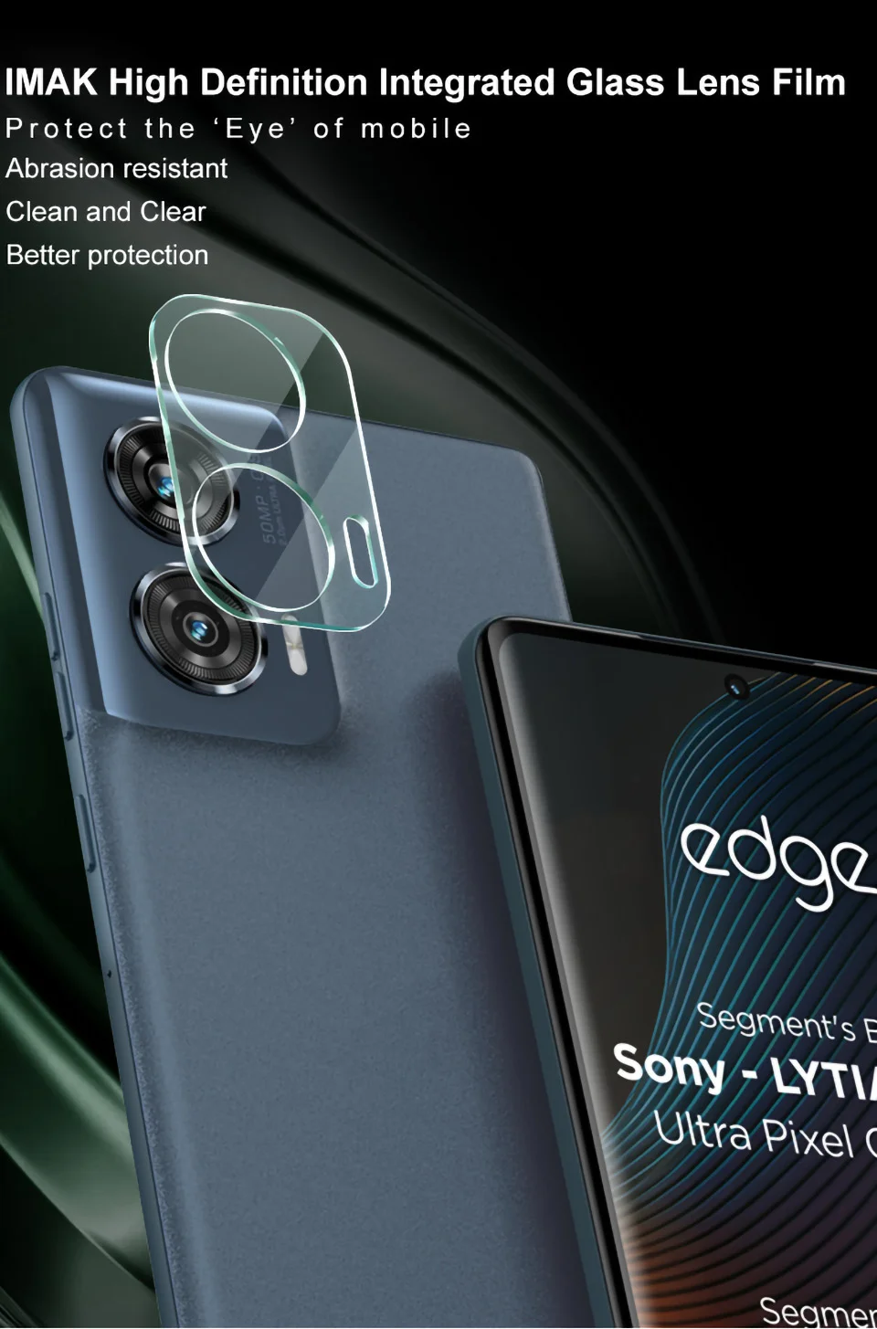 IMAK For Motorola Edge 50 Fusion 5G Tempered Glass Camera Lens Protector + Acrylic Lens Cap-Cellmalls