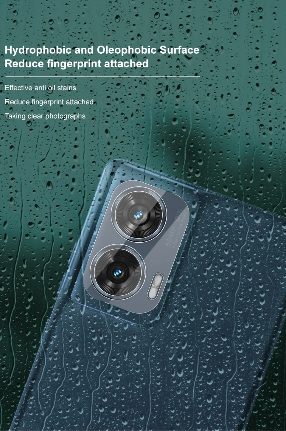 IMAK For Motorola Edge 50 Fusion 5G Tempered Glass Camera Lens Protector + Acrylic Lens Cap-Cellmalls