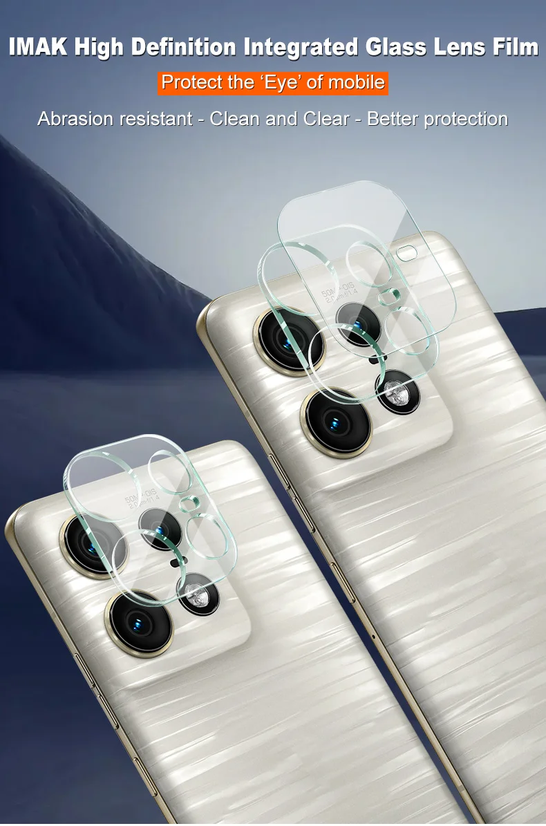 IMAK For Motorola Edge 50 Pro 5G Camera Lens Protector Tempered Glass Film+Acrylic Lens Cap-Cellmalls