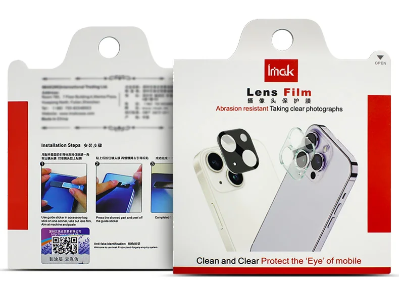 IMAK For Motorola Edge 50 Pro 5G Camera Lens Protector Tempered Glass Film+Acrylic Lens Cap-Cellmalls