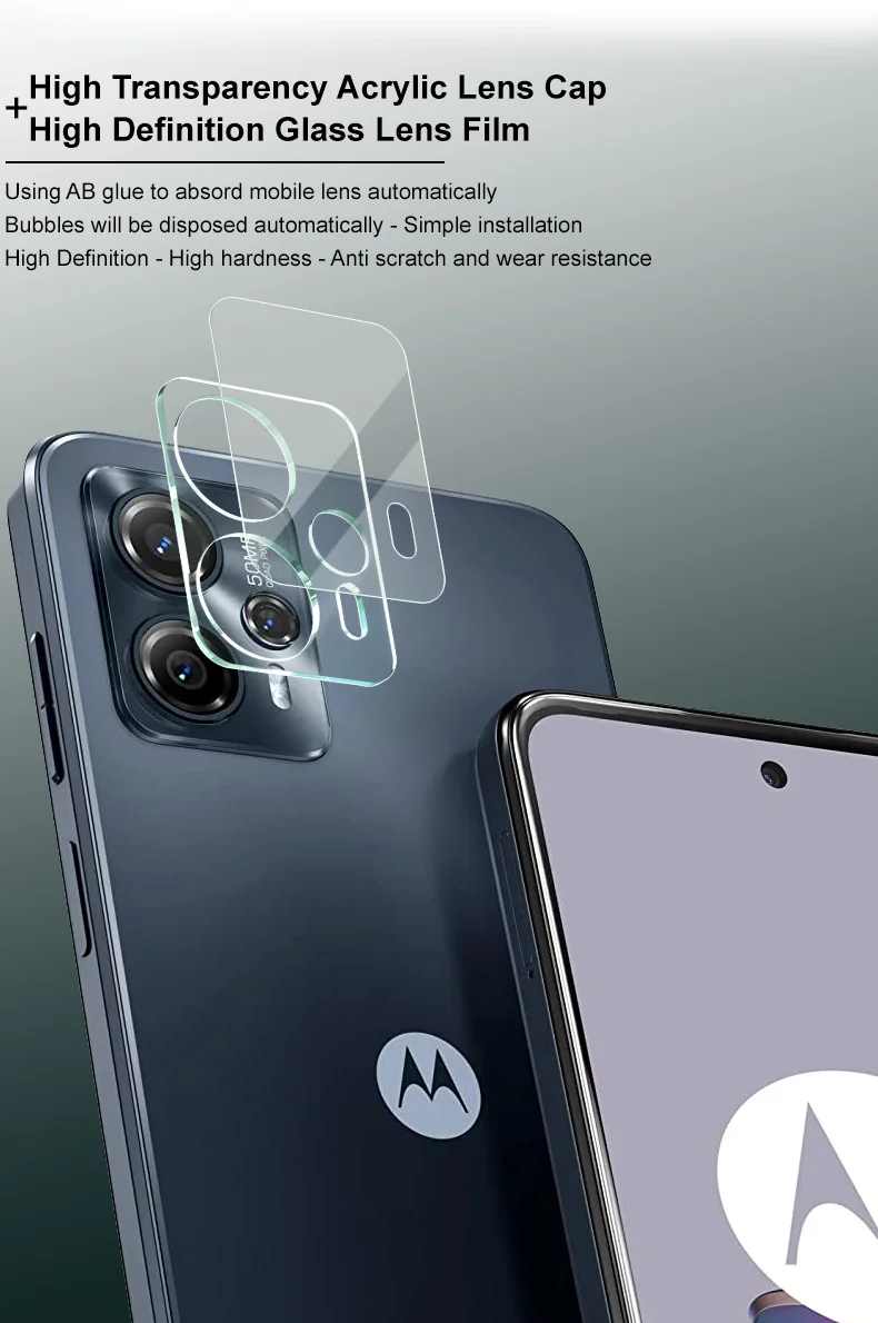 IMAK For Motorola Moto G13 4G / G23 4G Camera Lens Film Tempered Glass Phone Lens Protector+Acrylic Lens Cap-Cellmalls
