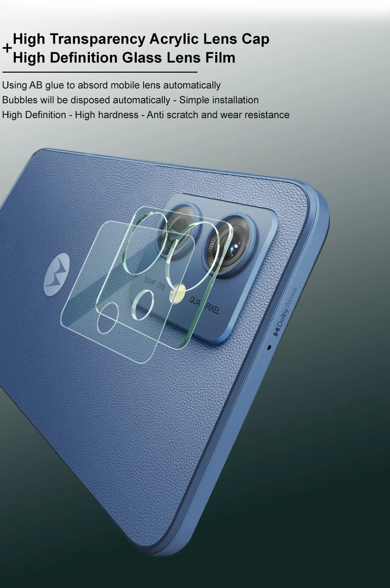 IMAK for Motorola Moto G54 5G Camera Lens Protector Integrated Tempered Glass Lens Film + Acrylic Lens Cap-Cellmalls