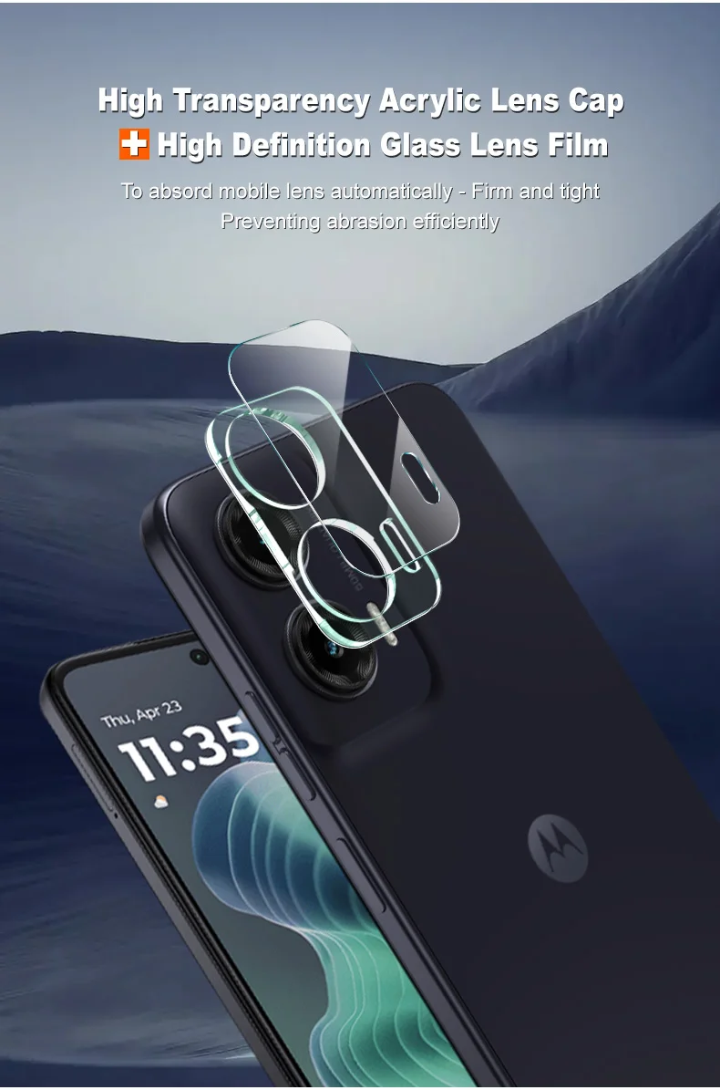 IMAK For Motorola Moto G35 5G Tempered Glass Camera Lens Protector + Acrylic Lens Cap-Cellmalls