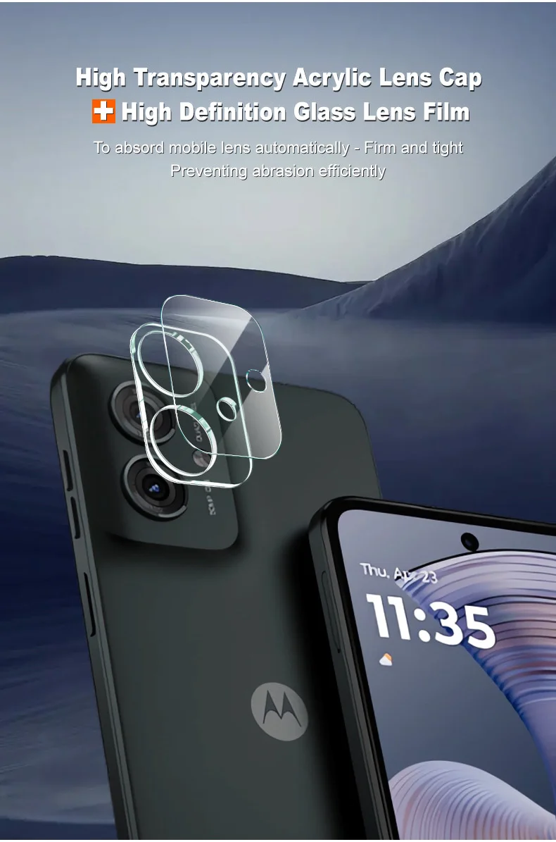 IMAK For Motorola Moto G55 5G Tempered Glass Camera Lens Protector + Acrylic Lens Cap-Cellmalls