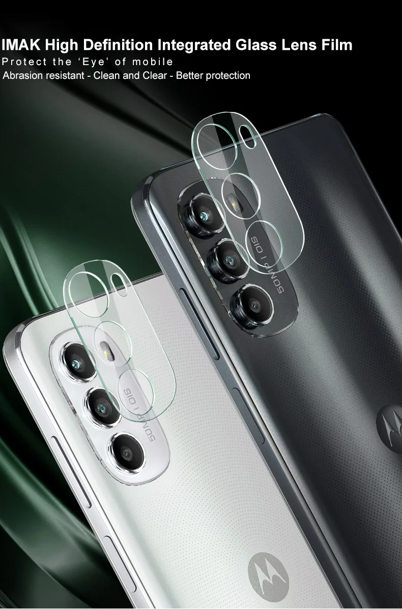 IMAK For Motorola Moto G82 5G Integrated Camera Lens Protector Ultra Clear Tempered Glass Lens Film + Acrylic Lens Cap-Cellmalls