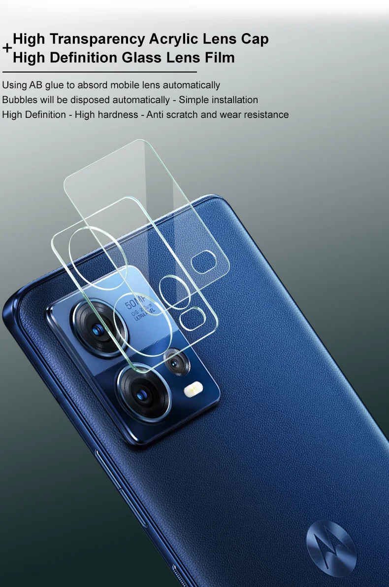 IMAK For Motorola Moto S30 Pro 5G / Edge 30 Fusion 5G Camera Lens Protector HD Clear Tempered Glass Film + Acrylic Lens Cap-Cellmalls