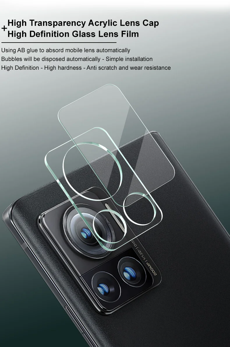IMAK For Motorola Moto X30 Pro 5G / Edge 30 Ultra 5G Anti-scratch Camera Lens Protector Tempered Glass Film + Acrylic Lens Cap-Cellmalls