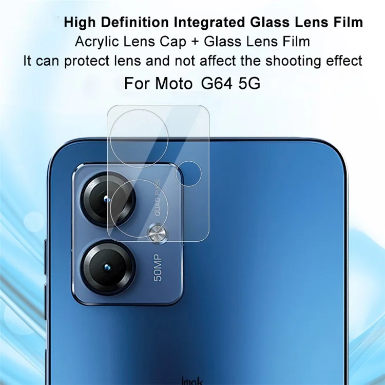 IMAK For Motorola Moto G64 5G Camera Lens Film Tempered Glass + Acrylic Lens Cap-Cellmalls